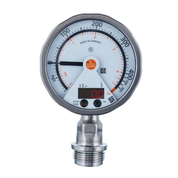 德國IFM易福門帶模擬顯示屏的齊平式壓力傳感器PG2433 PG-025-REB12-MFRKG/US/ /P