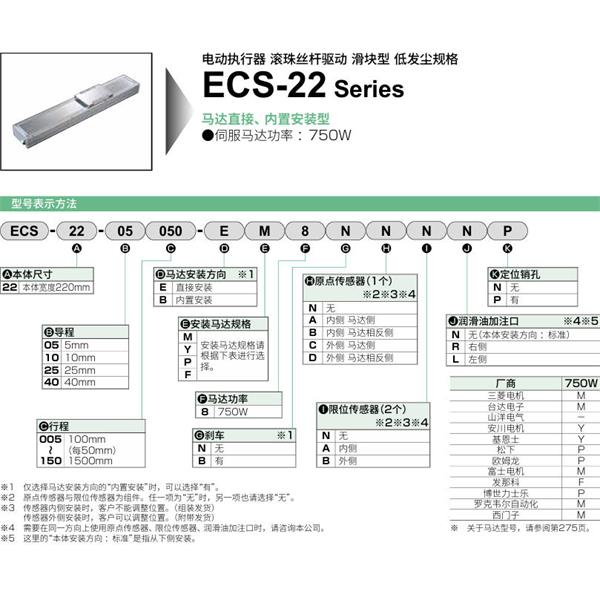 CKD喜開理電動執行器（無馬達型）滑塊型ECS-22-10020-EM8NNNNN