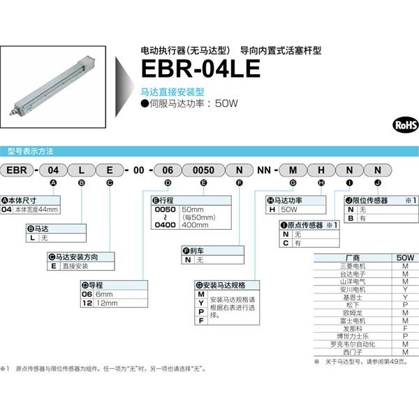 CKD喜開理電動執(zhí)行器（無馬達型）滑塊型EBR-04LE-00-060100NNN-MHNN