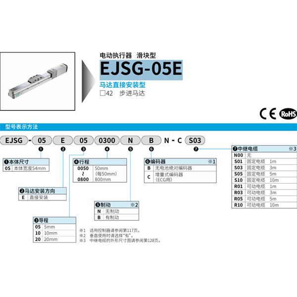 CKD喜開理電動執行器（無馬達型）滑塊型EJSG-05E200800BCN-CS03