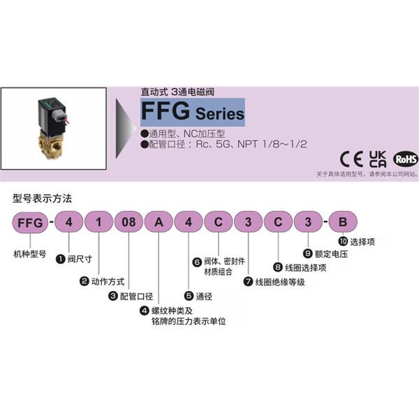 CKD喜開理多種流體直動式3通電磁閥集成閥FFG-513E4U3SK-B