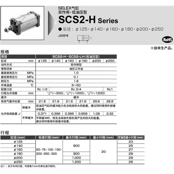 CKD喜開理SELEX氣缸SCS2-H-FB-160B-50-JY